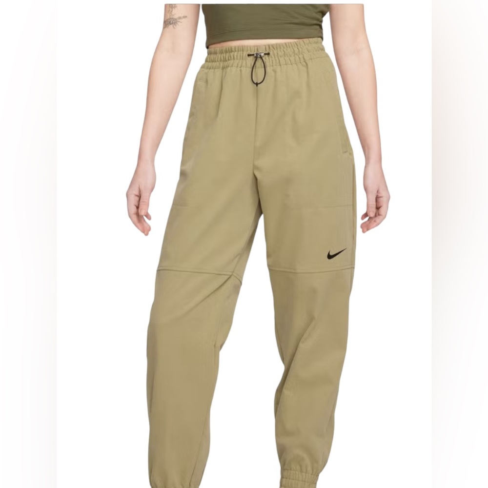 Nike Sportswear Water Repellent Swoosh Pants in Neutral Olive/Black Size: La